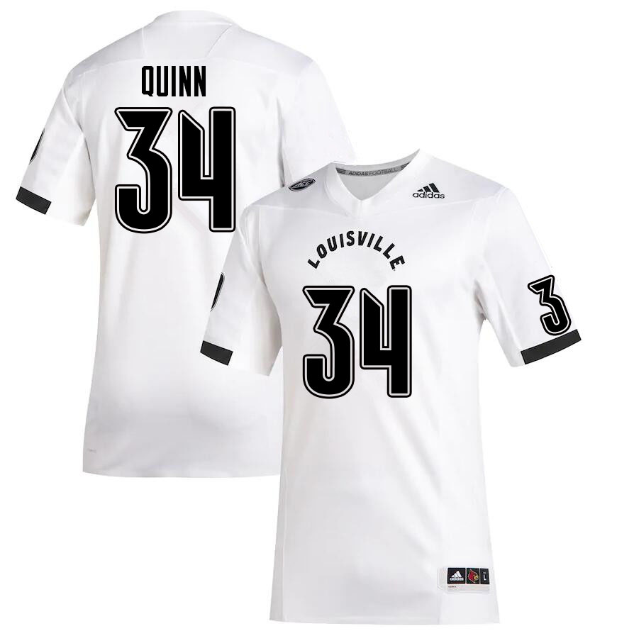 Men #34 TJ Quinn Louisville Cardinals College Football Jerseys Sale-White